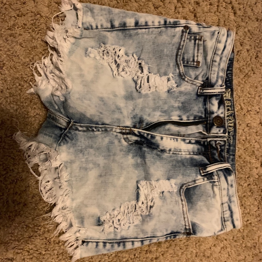 white washed pre-ripped jean shorts!